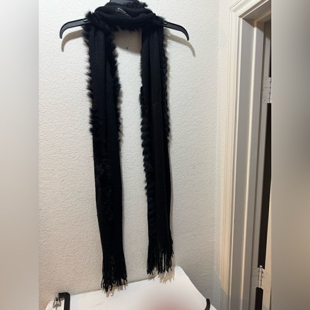 Dana Stein Rabbit Fur black scarf